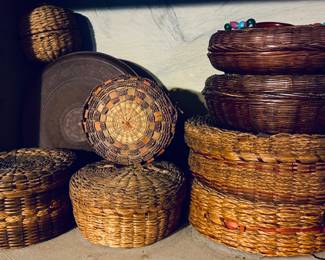 Small hand-woven baskets