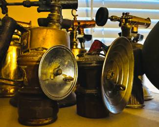 Brass lanterns and torch collection
