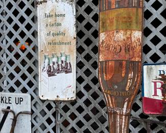 Vintage Original RC Royal Crown Cola Embossed Painted Steel Sign & Advertising Coke Signage