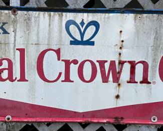 Vintage Original RC Royal Crown Cola Embossed Painted Steel Sign 32" x 12" USA