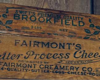 Vintage wooden cheese boxes
“General store room” 1st room off kitchen