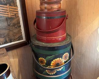 Large variety of Sugar and other wooden buckets
Located in the “General Store” room, 1st room right off the kitchen