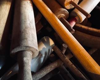 Set of Vintage Rolling Pins Made of Wood
“General store room” 1st room off kitchen