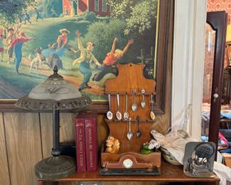 Paul Detlefsen, wrought iron lamp, collectible spoons 