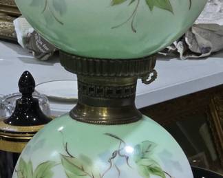 ANTIQUE BALL SHADE LAMP
