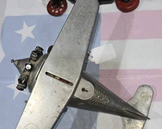 ANTIQUE SPIRIT OF ST. LOUIS BANK & CAST IRON CAR