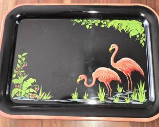 MID CENTURY FLAMINGO SERVING TRAY