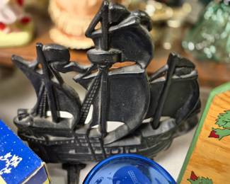 Vintage 12" cast iron Ship doorstop 