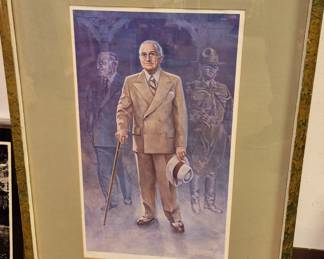 Framed, signed, numbered and remarked "Harry S. Truman Citizen-Statesman-Soldier" by Larry K. Mansker 5/200 