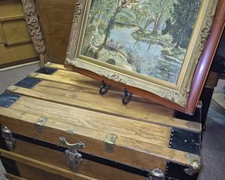 Antique refinished trunk