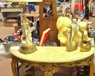 French marble top wall table