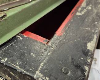 Inside box painted red