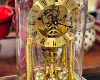 "Elgin" Anniversary clock w/ glass dome