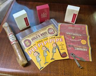 Vintage tobacco and smoking memorabilia.
