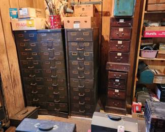 Cabinets to keep your parts sorted.