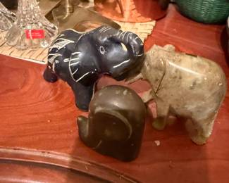 Stone Elephant Figures