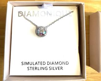 Diamonique Sterling Necklace 