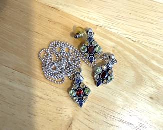 Sterling Silver Necklace Earring Set