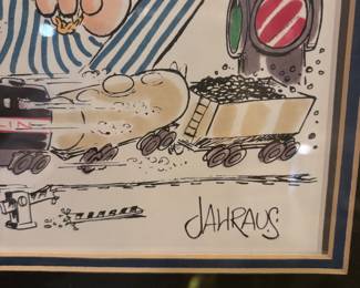 J A Hraus railroad cartoonist