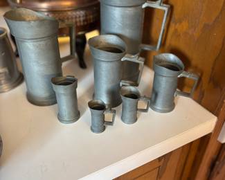 Pewter Measuring cups - using liter measurements
