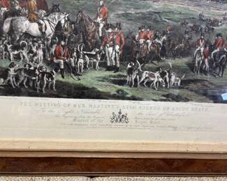 "The Meeting of Her Majesty's Stag Hounds of Ascot Heath" Print framed