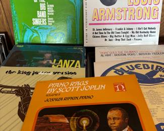Sellers where avid music lovers Over 100 Albums, Classical, Jazz, Country, Musicals...Sets...78's...CD's, Cassets.  Loved movies and the DVD's and VH's to show for it.