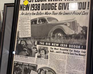 1938 Dodge Poster Framed