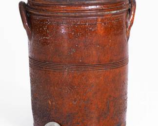 Glazed Redware Jar, attributed to the Cain Pottery, Sullivan County, TN, circa 1840-1880. ($300-$500)
