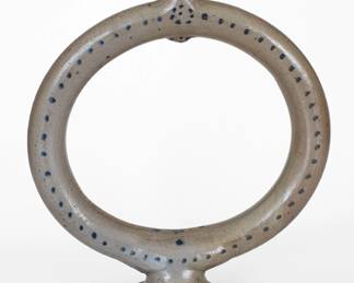 xceedingly Rare and Important Oversized Stoneware Presentation Ring Jug with Elaborate Cobalt Decoration, Inscribed "Samuel Davault / June 25 / 1896," attributed to the Decker Pottery, Washington County, TN, circa 1872-1910 ($4,000 - $8,000)