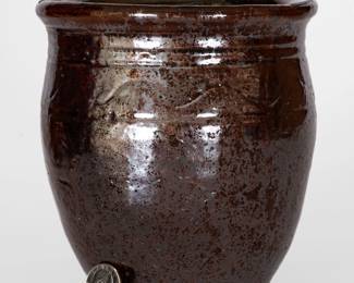 Glazed Redware Jar, attributed to the Cain Pottery, Sullivan County, TN, circa 1840-1880. ($200-$300)
