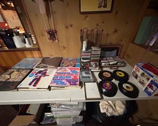 VINTAGE LP'S, 45'S AND CD'S-TAPES