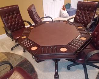 Poker Table 6 chairs