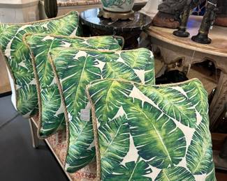 Banana leaf throw pillows.