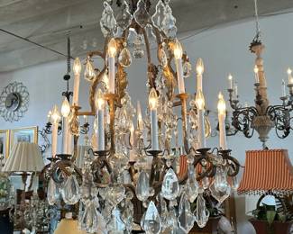 Iron, bronze, crystal, twelve candles.