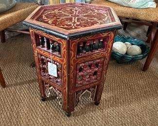 Colorfully painted Anglo-Indian side table.