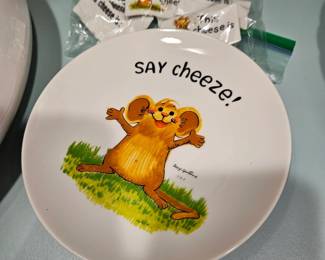 Say Cheeze appetizer plates & Cheese Signs 