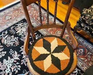 Wooden rustic chair with chair pad 