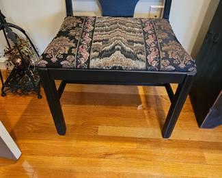 Black fabric upholstered Stool/Small Bench 