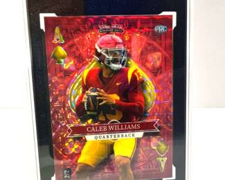 001 2023 Wild Five Card Draw Caleb Williams Ace of Spades Red Mosaic