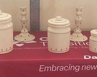 Provincial Posy By Hartstone Canister Set Candle Sticks