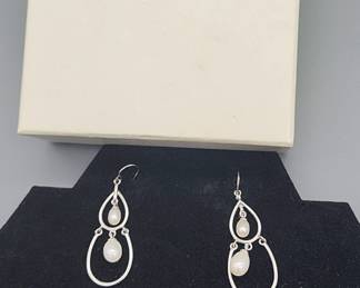 QVC Sterling Silver Pearl Earrings