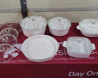 Corning Ware Round Square Casserole Dishes With Extra Round Lids