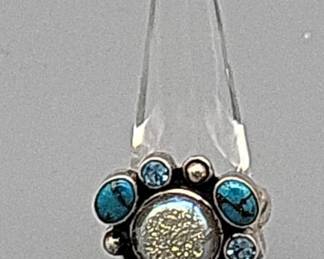 Arya Turquoise Flower Sterling Silver Ring