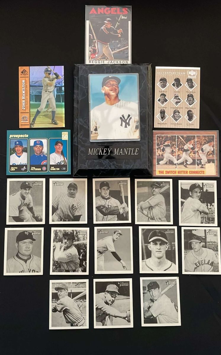 01 Baseball Sportcards including framed Mickey Mantle