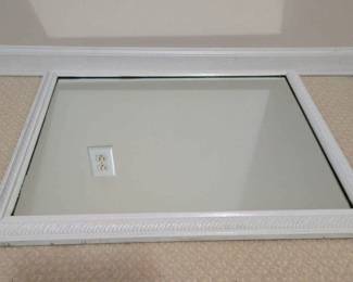 White Painted Wood Framed Mirror
