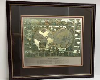 Framed Piscator World Map