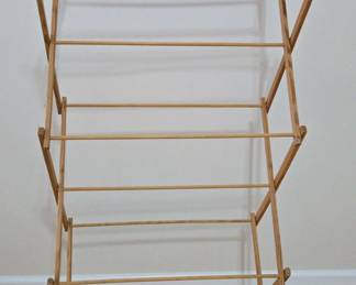 Tall Wooden Collapsible Clothes Drying Rack