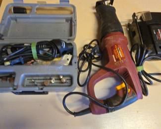 Three Power Tools Dremel, Chicago Reciprocating Saw, Craftsman Sabre Saw