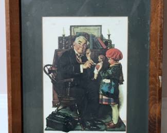 Norman Rockwell The Doctor and the Doll Framed Print