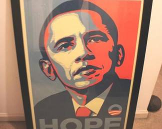 390 - Framed Obama HOPE Print - 27" X 39"